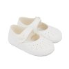 B755: Baby Girls Pre Walker Soft Soled Shoe-White (Shoe Sizes: 0-3)